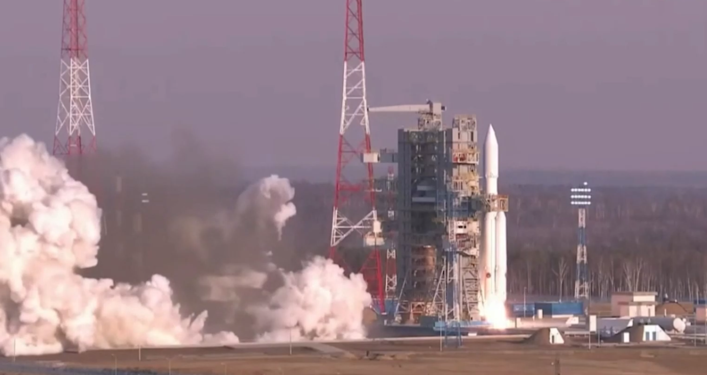 скриншот из видеотрансляции запуска ракеты