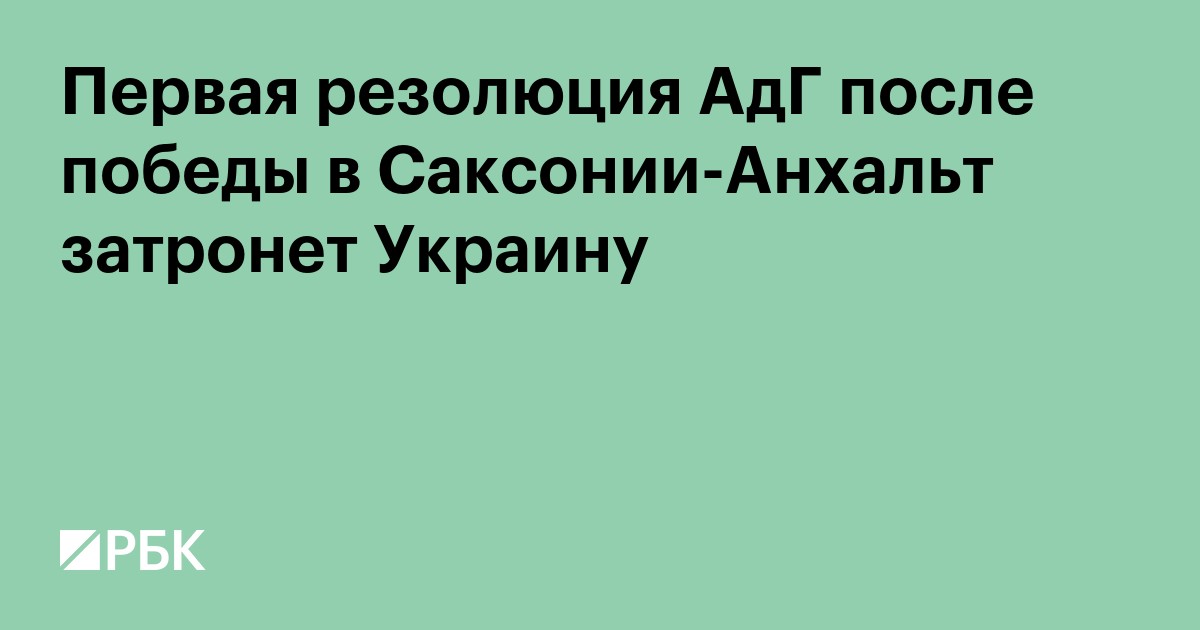 Первая резолюция АдГ после победы в Саксонии-Анхальт затронет Украину
