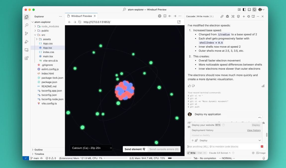 Развертывание приложения в Codeium 