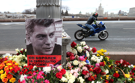 Место убийства Бориса Немцова на Большом Москворецком мосту