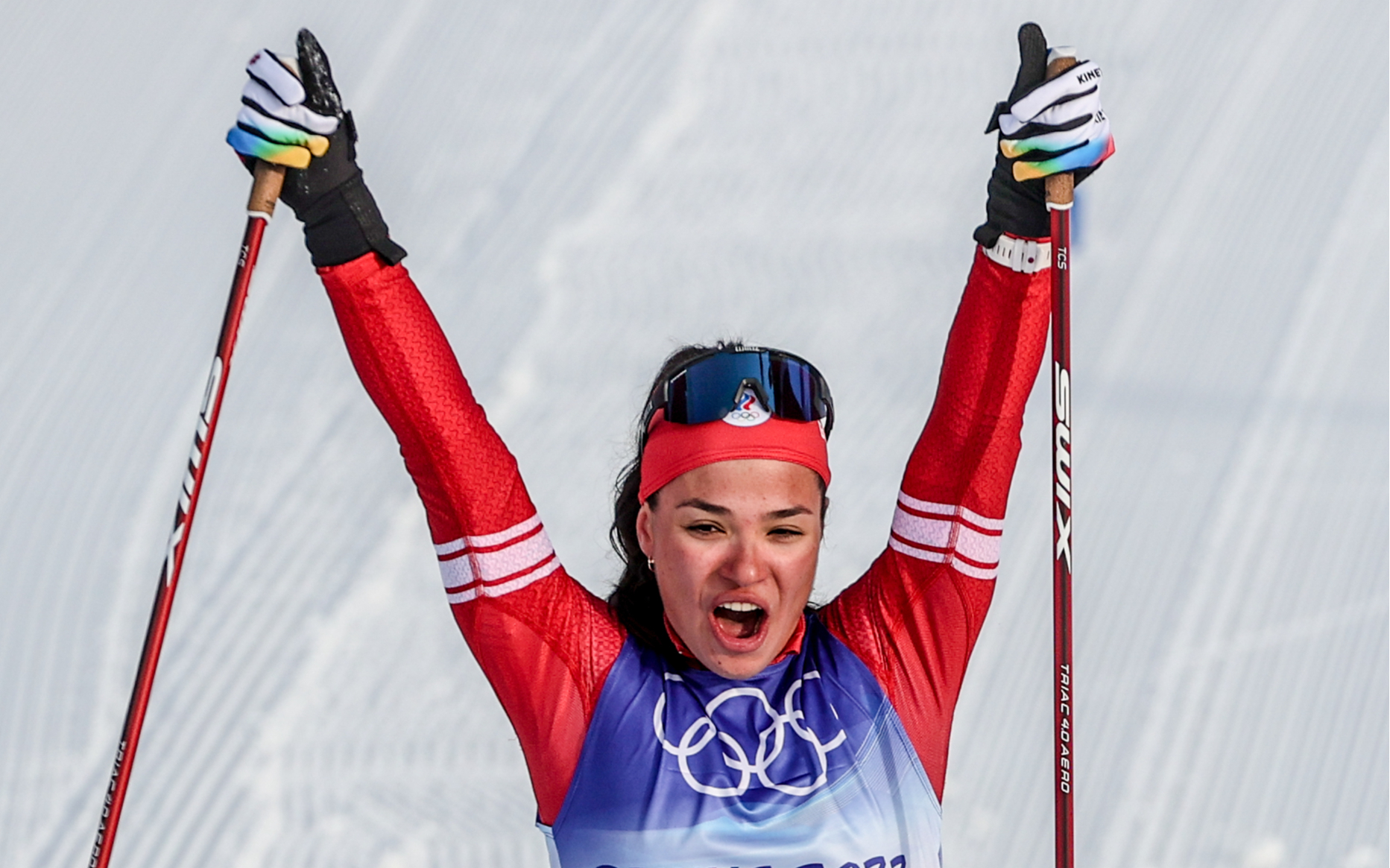 Лыжная гонка 50 км женщины. Лыжница Степанова Верони.