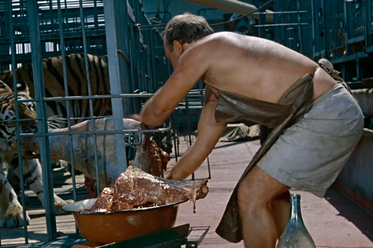 Топора уже не видно, кадр из фильма «Полосатый рейс» (1961), режиссер Владимир Фетин