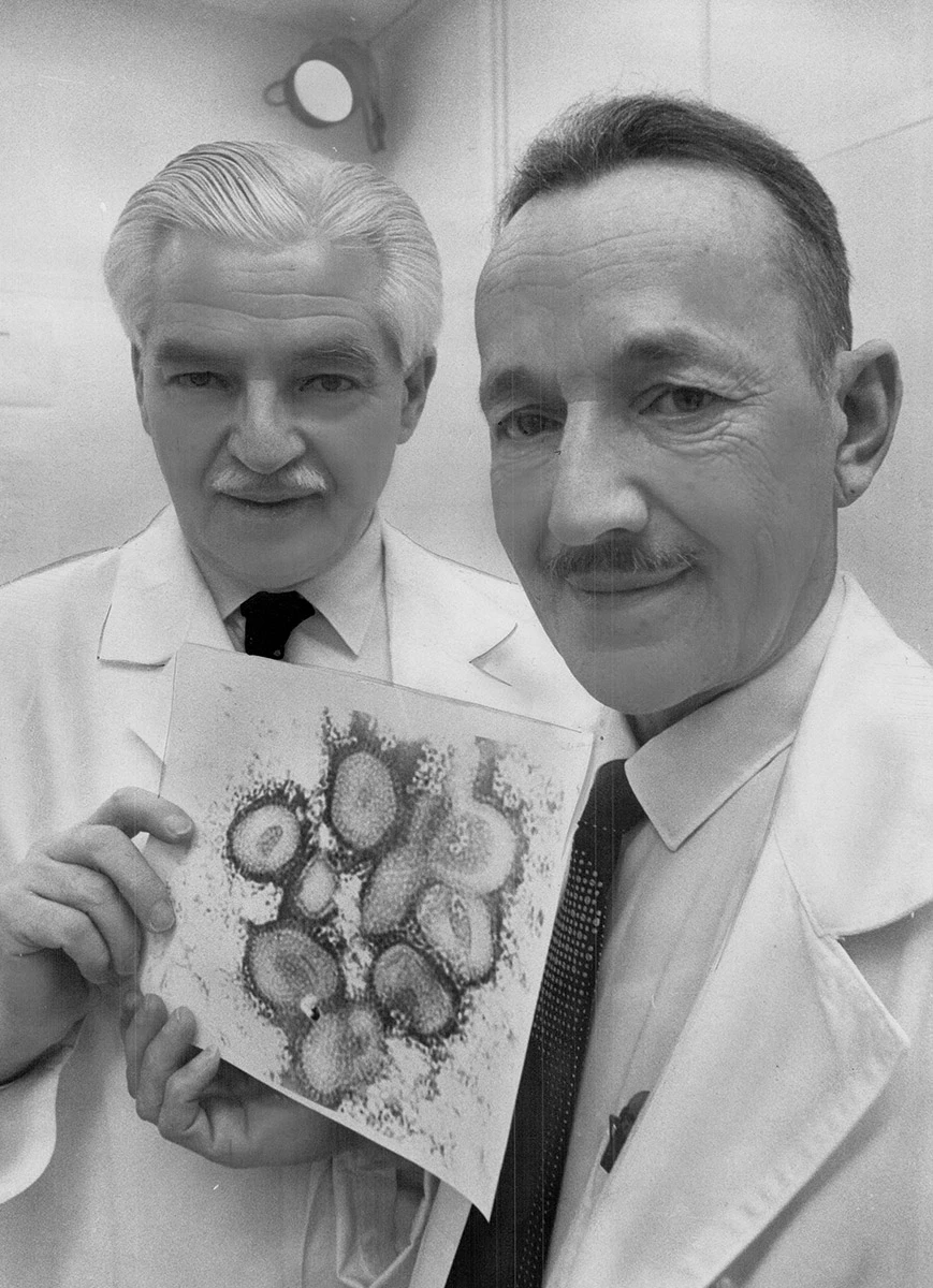 Изображение вируса «гонконгского гриппа», который был впервые идентифицирован в канадской лаборатории в Онтарио