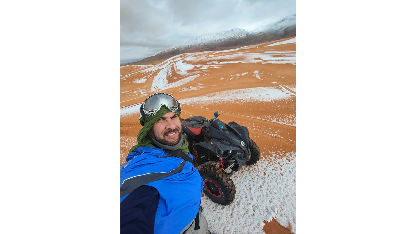 Cнег в пустыне Сахара, город Айн-Сефра