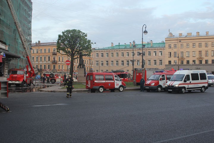 Пожар в Технологическом институте в Петербурге
