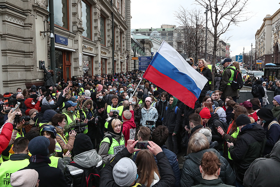На 20:30 московская полиция насчитала 6 тыс. участников акции