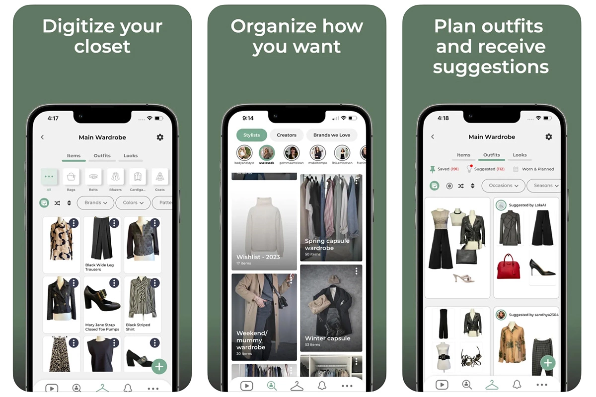 Скриншот приложения OpenWardrobe Outfit Planner