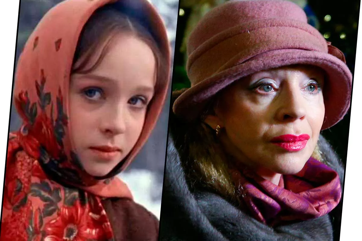 Наталья Седых в фильме «Морозко» (1964 год) и на фестивале «Путешествие в Рождество» в 2019 году