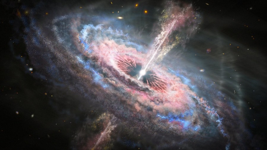 Галактика с квазаром в центре&nbsp;&mdash; один из объектов изучения телескопа