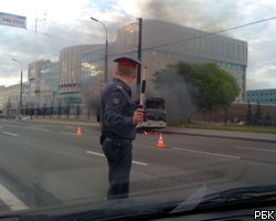 На Волоколамском шоссе сгорел автобус