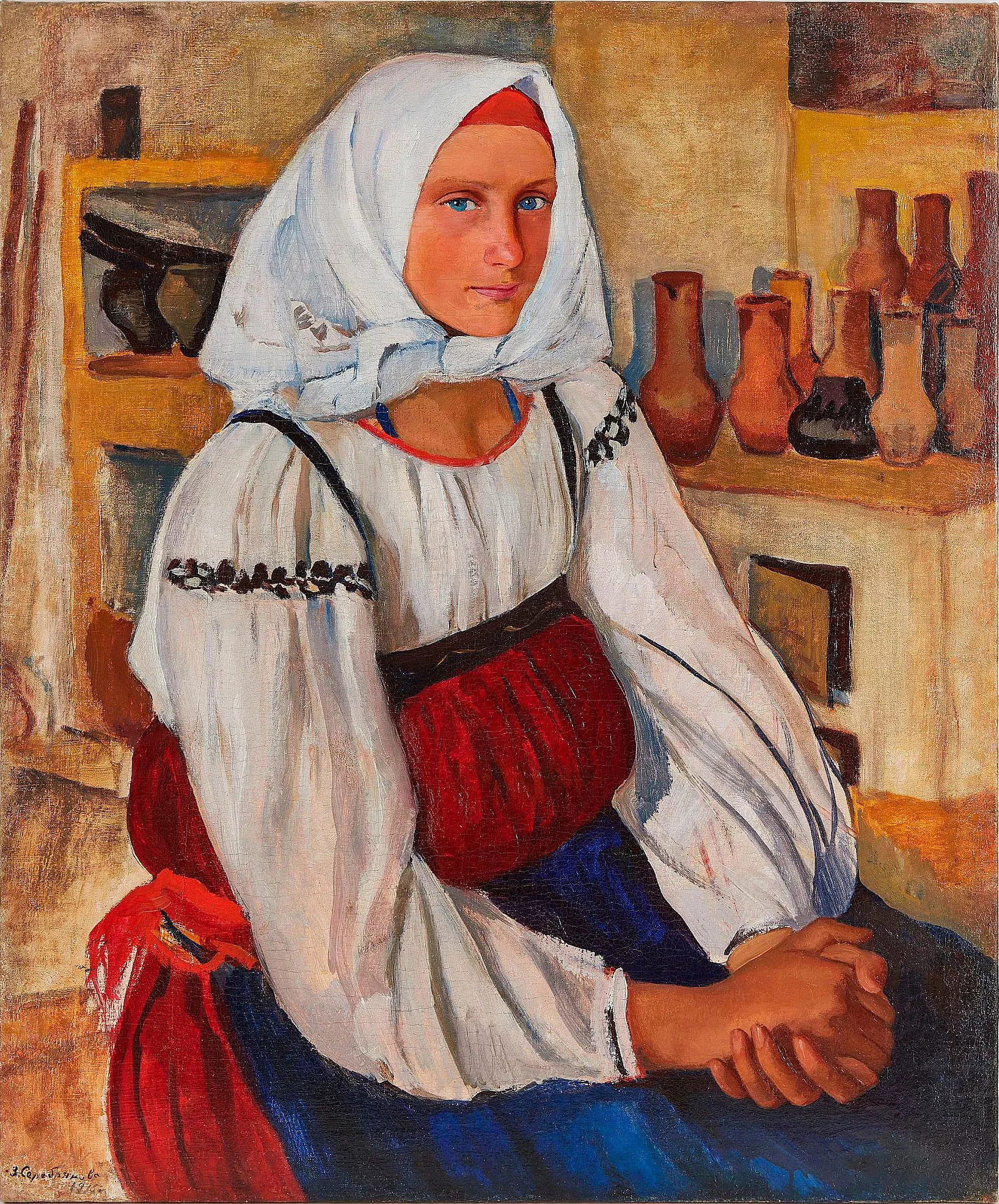 <p>Картина &laquo;Портрет молодой крестьянки&raquo;, Серебрякова Зинаида, 1915 год</p>