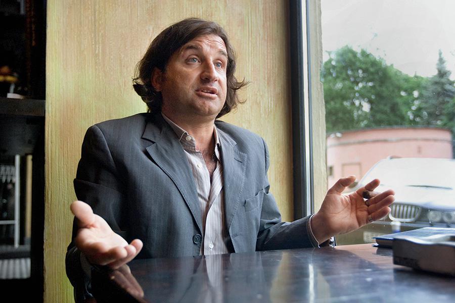 Отар Кушанашвили на интервью в кафе 317 в Москве, август 2008 года