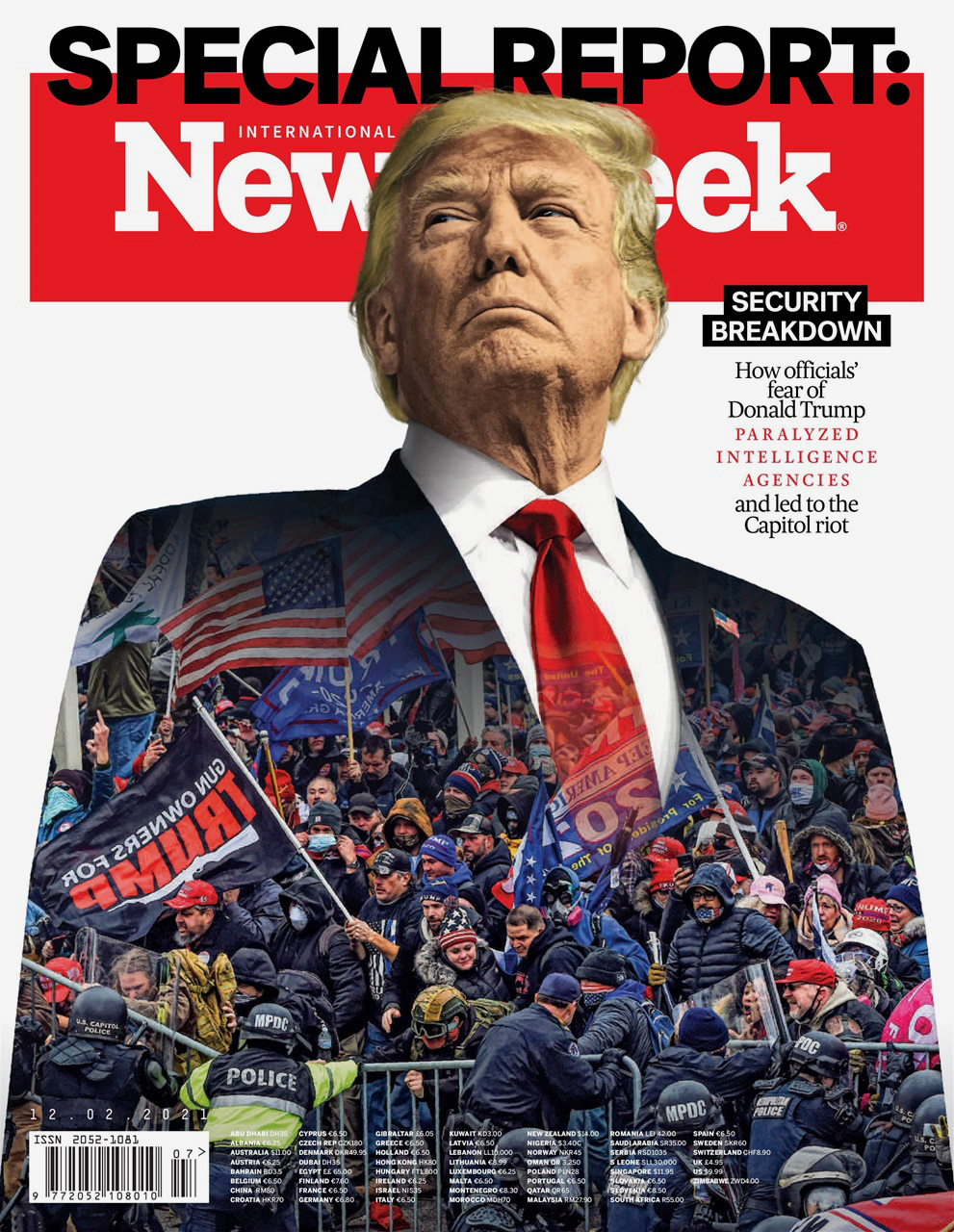 Спецвыпуск журнала Newsweek за 12 февраля 2021 года вышел через месяц после штурма Капитолия, который устроили сторонники Трампа после его проигрыша на президентских выборах. Вскоре после беспорядков конгресс США начал расследование о сбоях в работе разведки и обеспечении безопасности.  В Newsweek, представляя в выпуске результаты собственного расследования, заявили, что причиной бездеятельности разведки и неудачи при предотвращении беспорядков стал страх перед Трампом, который был «обезумевшим и непредсказуемым» в последние дни перед передачей власти новому президенту Джо Байдену.  «Под пристальным вниманием и наблюдением находились «внутренние экстремисты» всех возможных разновидностей, включая «сторонников превосходства белой расы». Но могла ли быть угрозой для Америки собственная дружина президента? Чиновники заявляют, что публикация такого отчета, его появление в СМИ &mdash; или, что ещё хуже, на столе Дональда Трампа &mdash; могла вызвать бурю возмездия», &mdash; писали авторы.