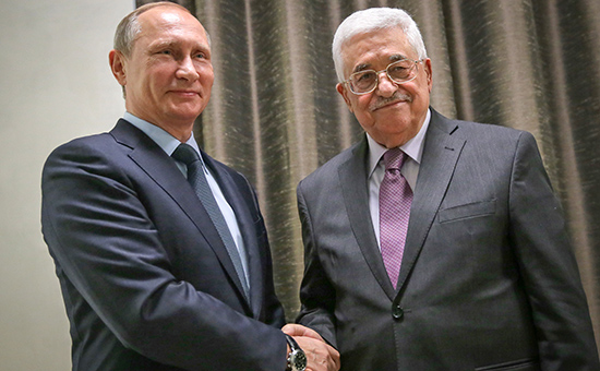 Президент РФ Владимир Путин и&nbsp;президент Палестины Махмуд Аббас (слева направо)