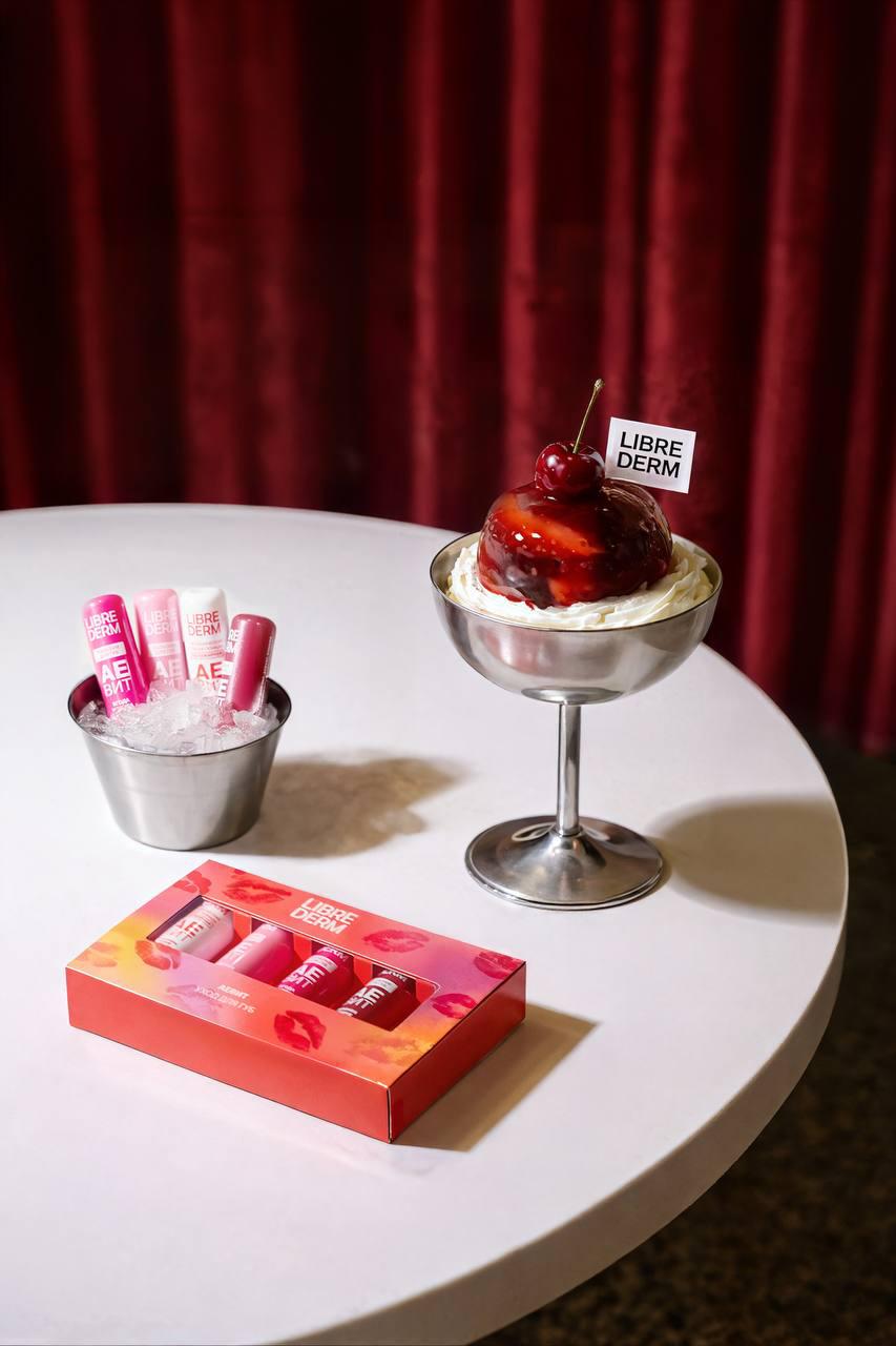 С 13 по 15 февраля в ресторане More Seafood Bar при заказе вишневого желе в подарок принесут трио помад от бренда Librederm