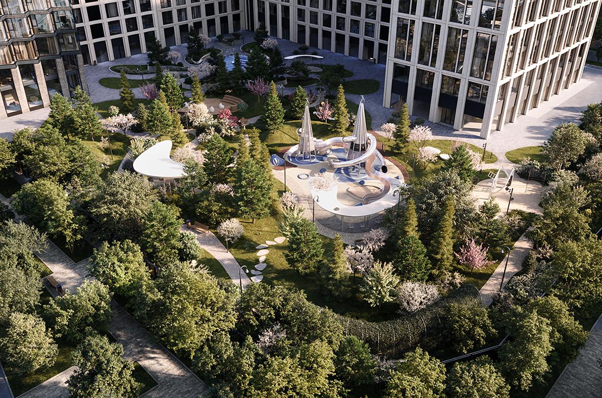 Внутренний двор элитного комплекса «Монблан»