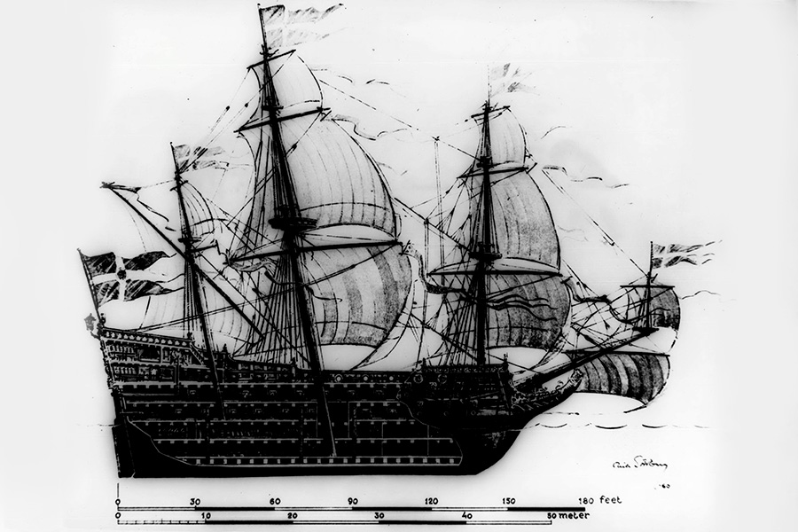 Рисунок корабля &laquo;Васа&raquo;