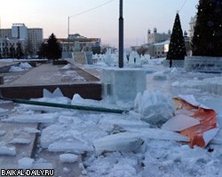 В Улан-Удэ бизнесмен нечаянно залил льдом несколько улиц