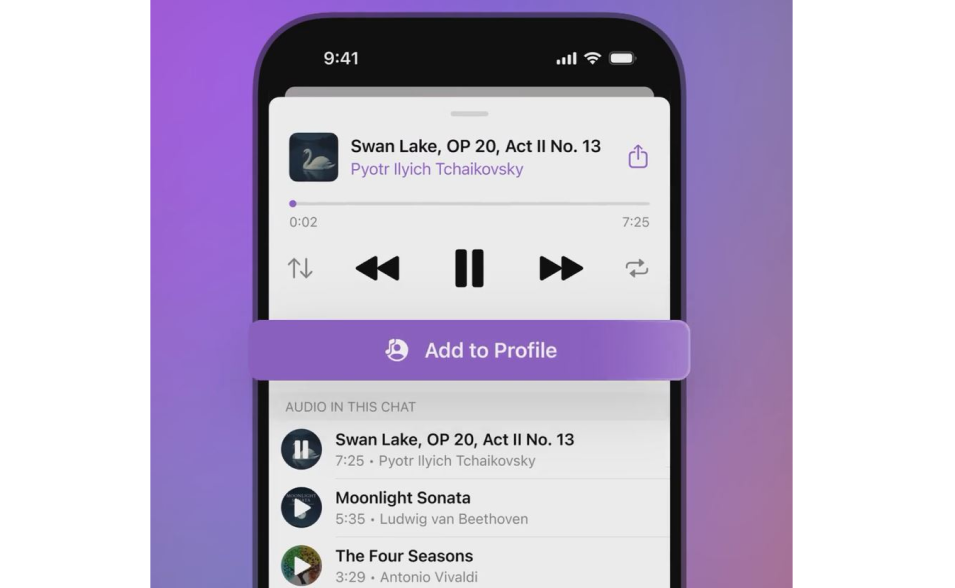 Как добавить музыку в Telegram
