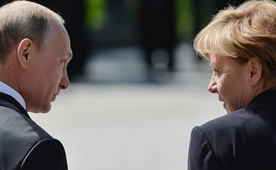 Президент России Владимир Путин и канцлер Германии Ангела Меркель, 2015 год