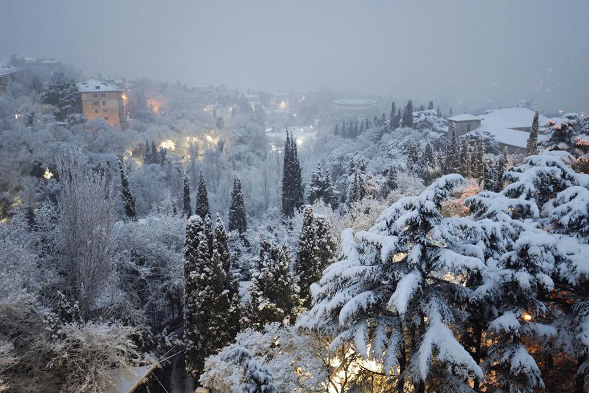 Cнегопад в Большой Ялте, 29 декабря 2025 года