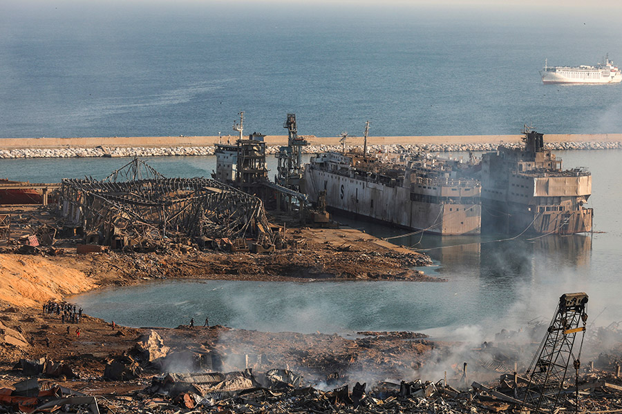 Порт в Бейруте, где произошел взрыв