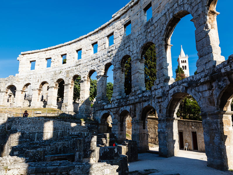 Древний римский амфитеатр в пуле, Истрия, Хорватия
