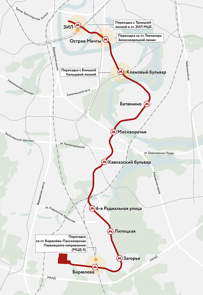 Бирюлевская линия метро схема когда построят