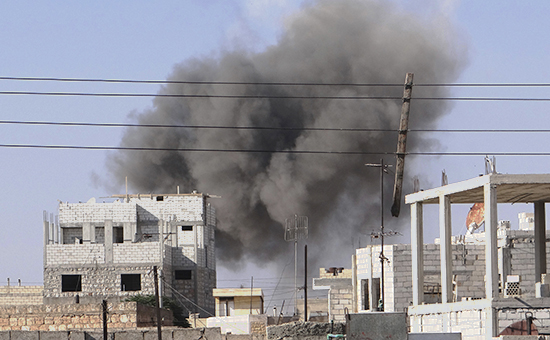 Вид на&nbsp;город Серакаб в&nbsp;Сирии. Сентябрь 2012 года


