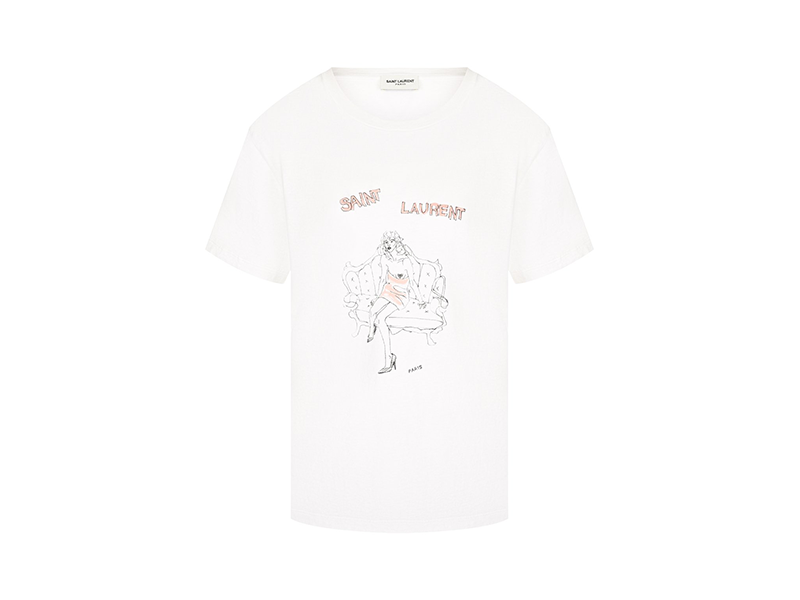 Женская футболка Saint Laurent, 21 700 руб. с учетом скидки (ЦУМ)