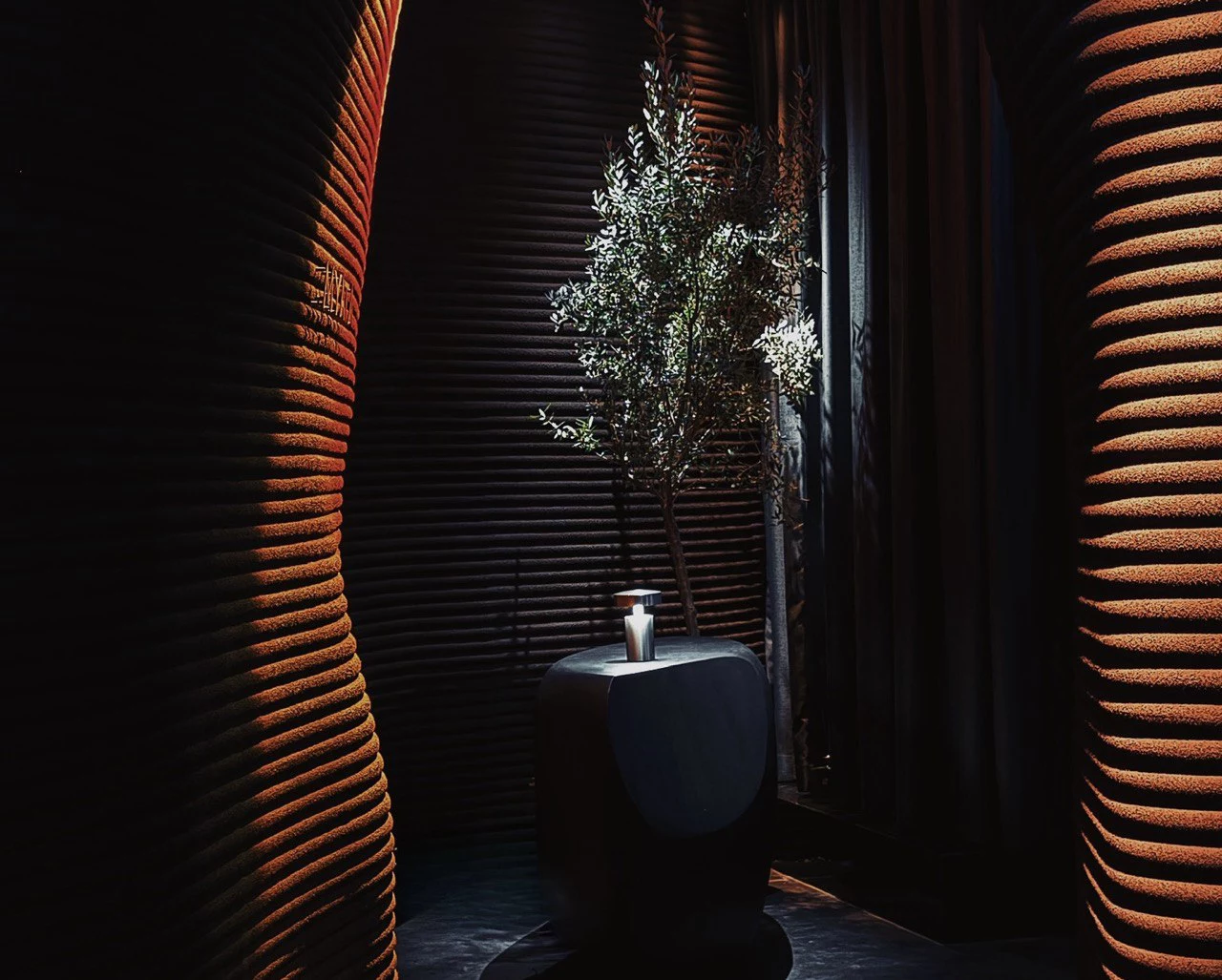 Стены ресторана напечатаны на 3D-принтере из переработанного пластика. Фото: предоставлено командой заведения