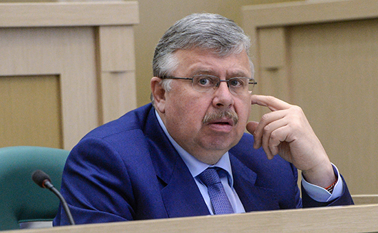 Глава ФТС Андрей Бельянинов во&nbsp;время заседания Совета Федерации&nbsp;РФ, апрель 2015 года
