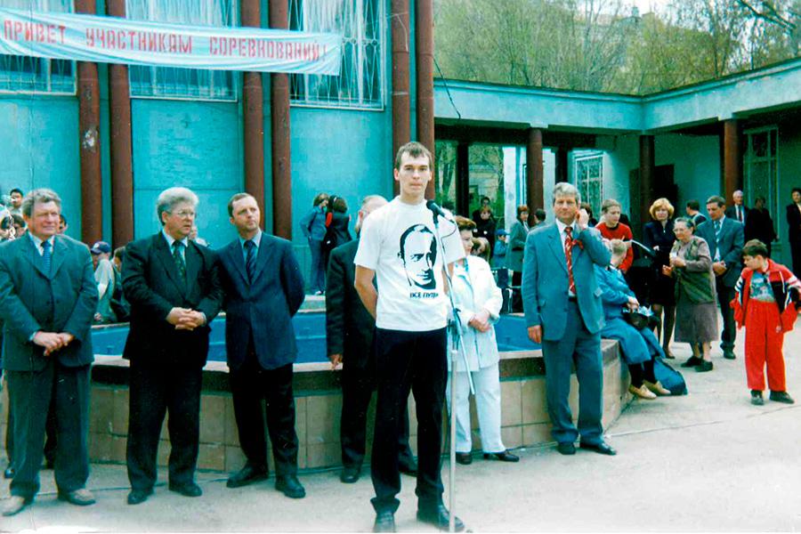 Михаил Дегтярев на митинге движения &laquo;Идущие&nbsp;вместе&raquo; в Самаре, 2001 год