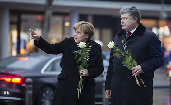 Канцлер ФРГ Ангела Меркель и&nbsp;президент Украины Петр Порошенко
