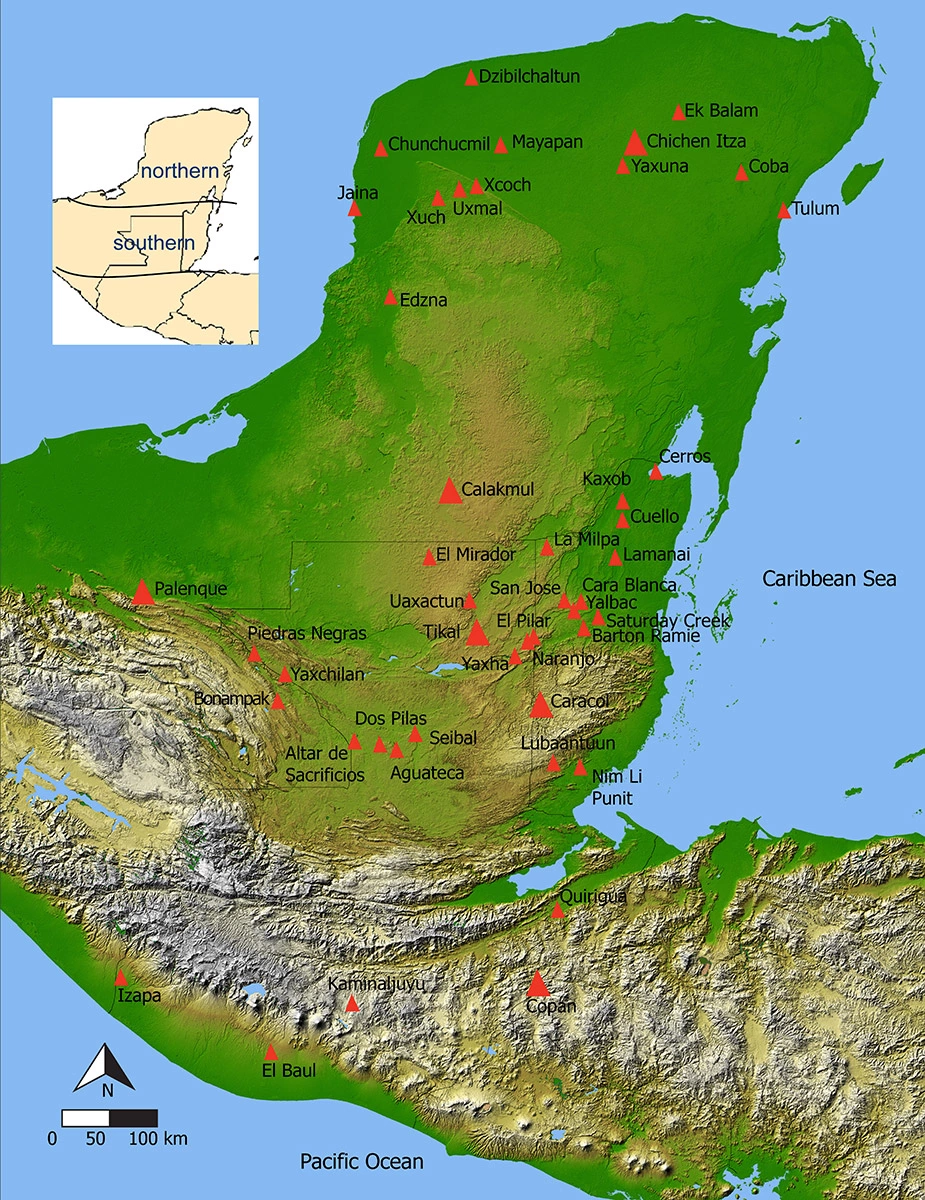 <p>Территория расселения племени майя</p>