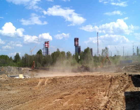 Скриншот трансляции со строительной плодки Индустриального парка Череповец