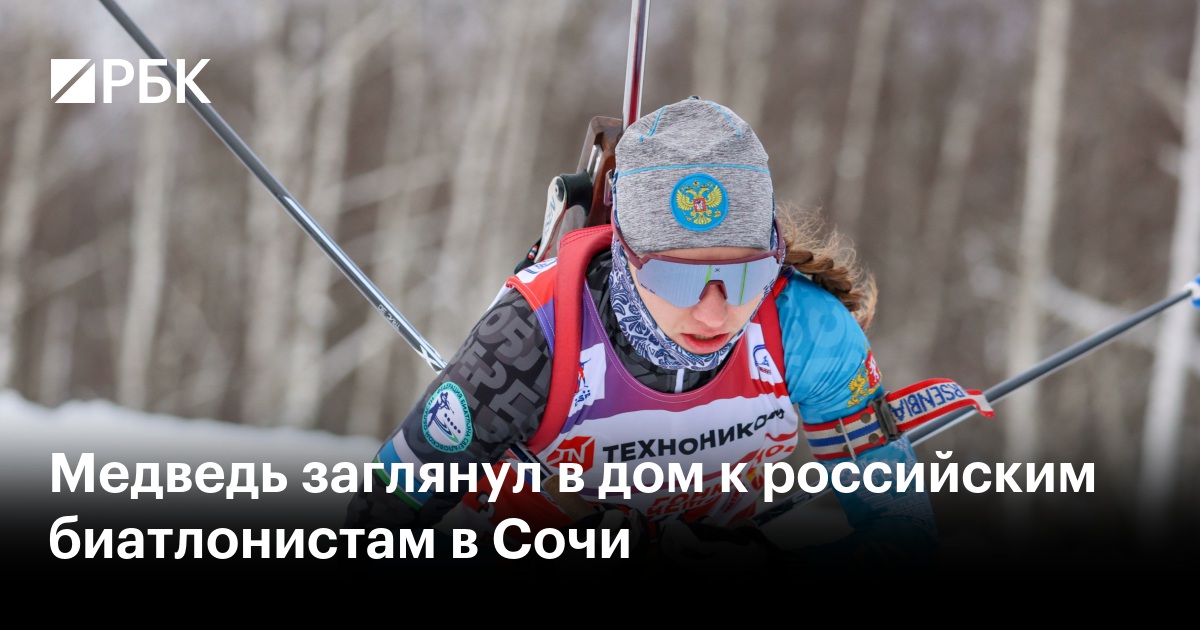 Медведь заглянул в дом к российским биатлонистам в Сочи