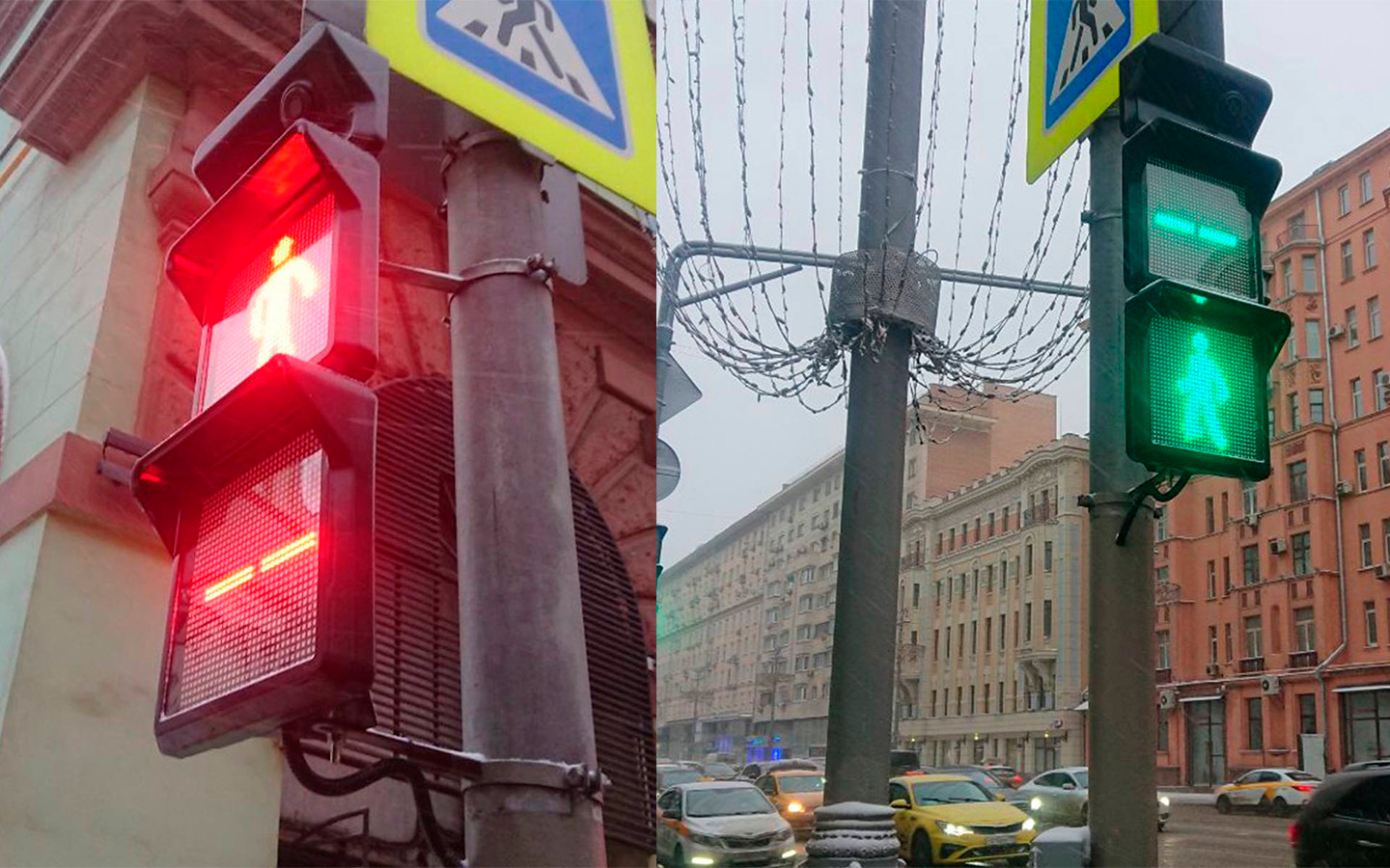 В Москве появились новые светофоры с квадратными секциями и камерами