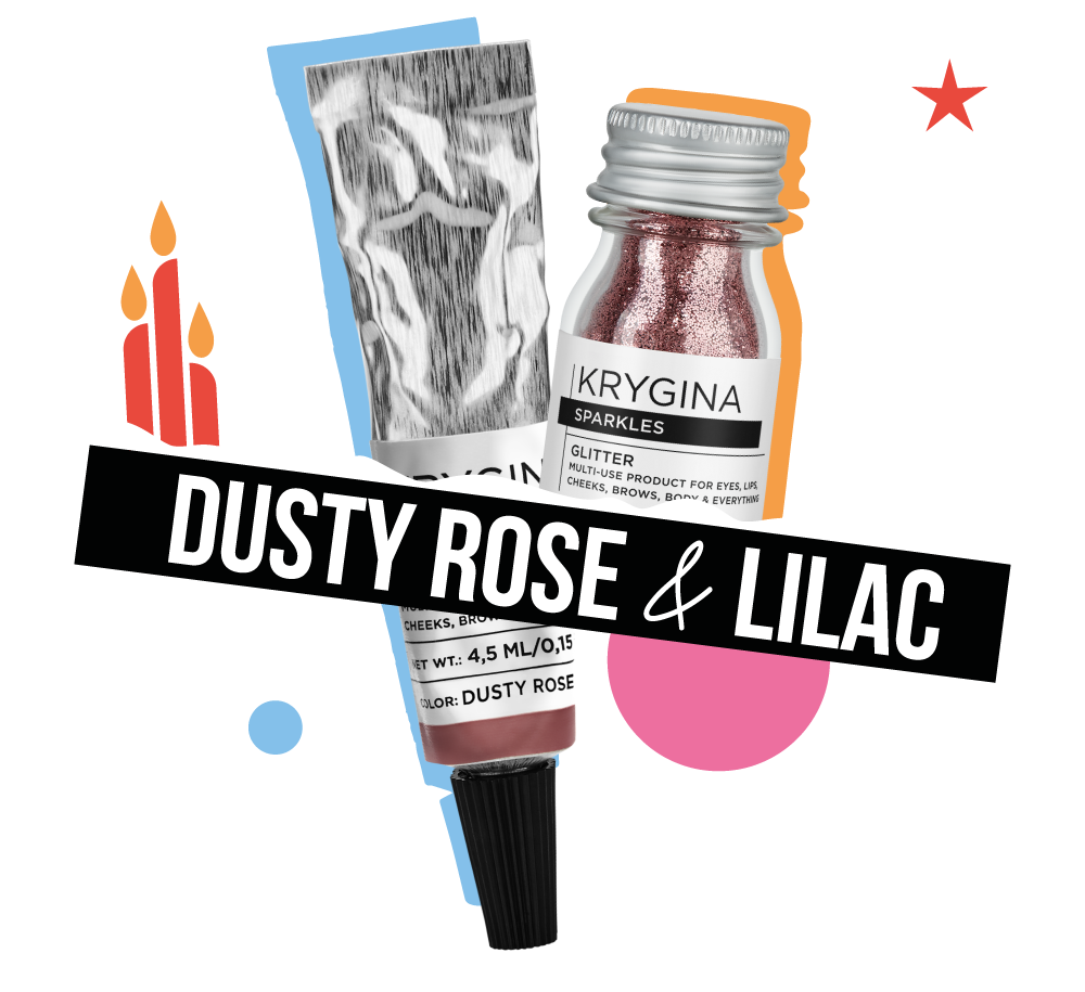 Набор «Dusty Rose & Lilac» (концентрат в оттенке Dusty Rose и блестки в отттенке Sparkles Lilac), 2150 руб. (krygina.com)