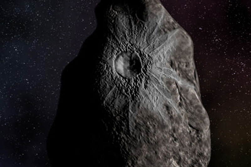 Кратер на&nbsp;крупном астероиде (8405) Асбол в&nbsp;Солнечной системе