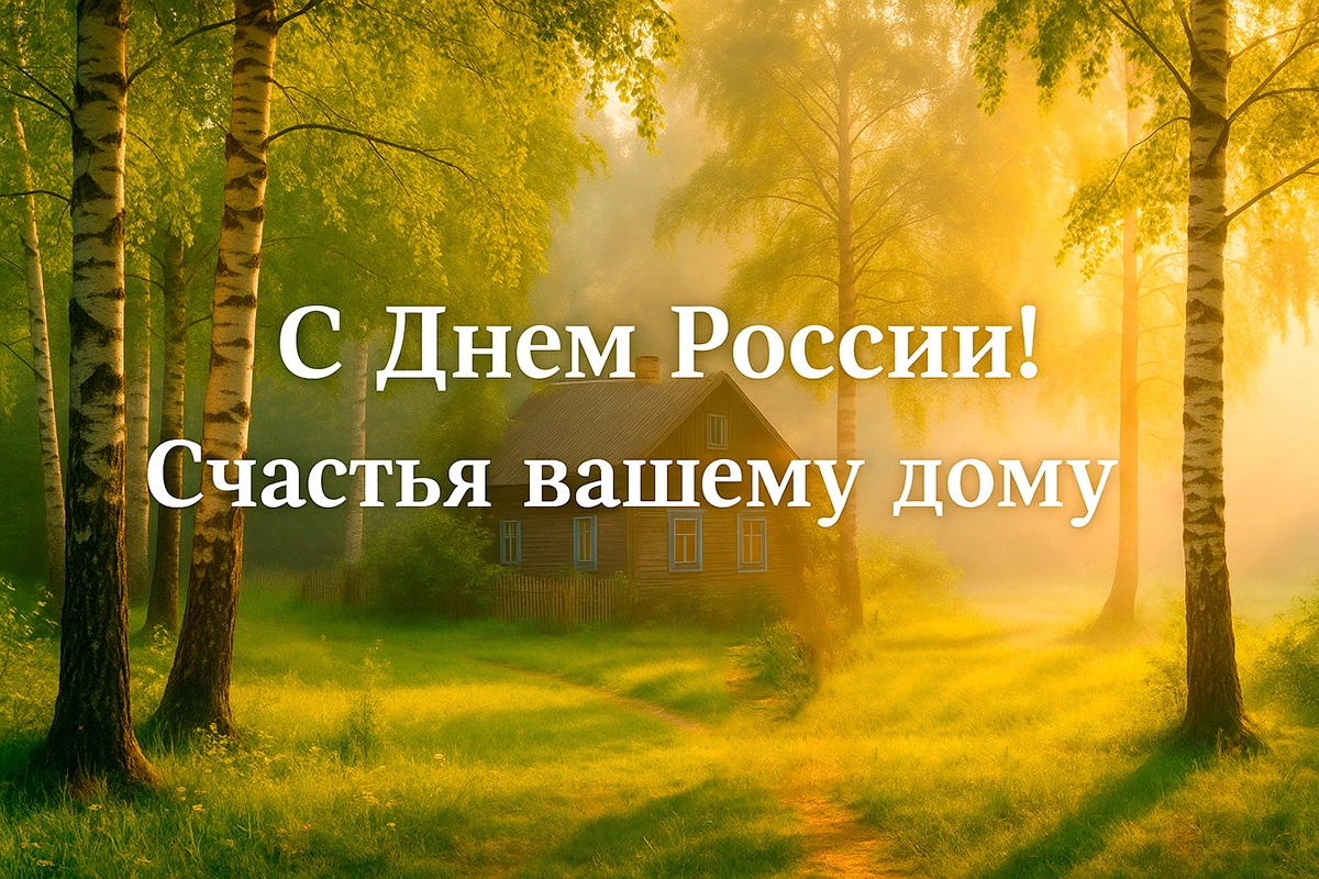 Уютная открытка с деревянным домом