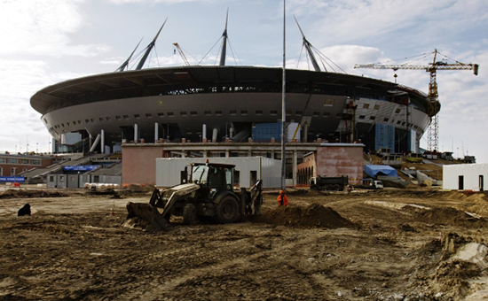 Строительство стадиона &laquo;Зенит-Арена&raquo; в&nbsp;Санкт-Петербурге, апрель 2016&nbsp;года


