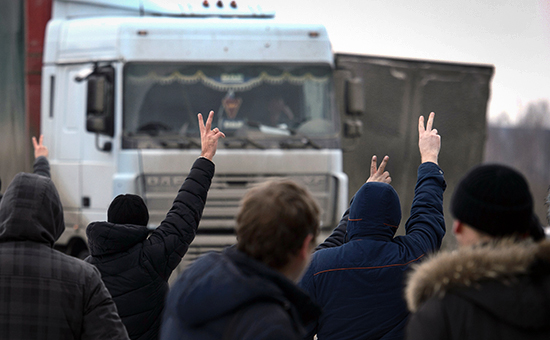 Акция протеста дальнобойщиков