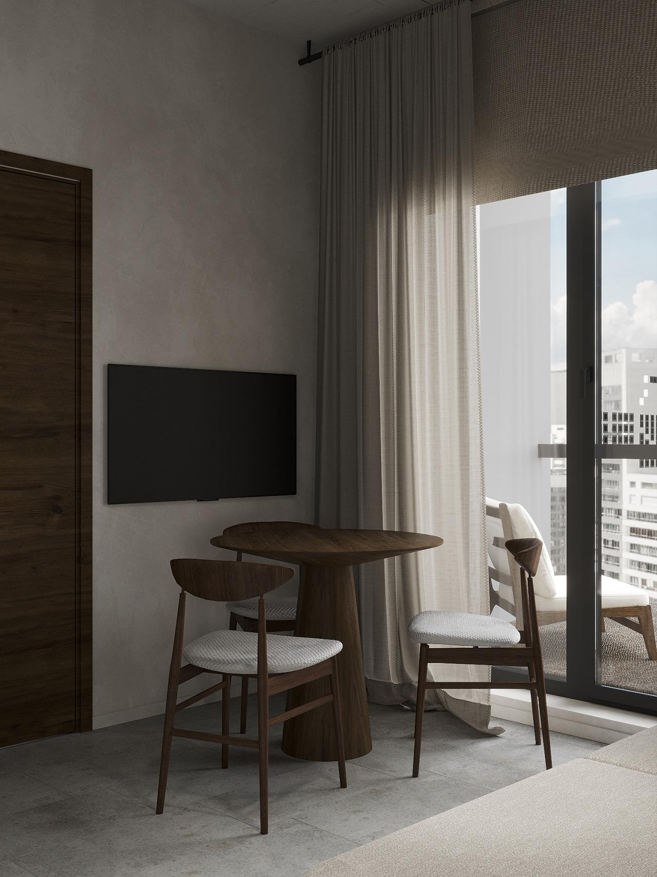 Зона кухни, апартаменты