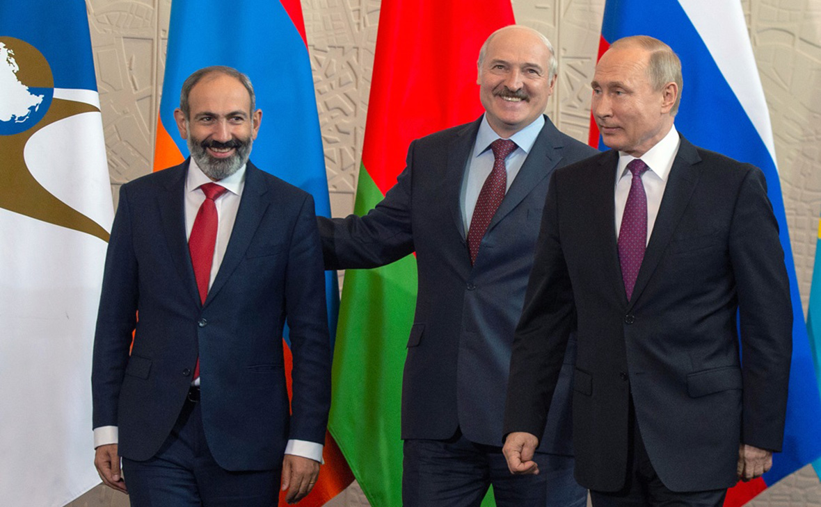 Никол Пашинян, Александр Лукашенко и Владимир Путин