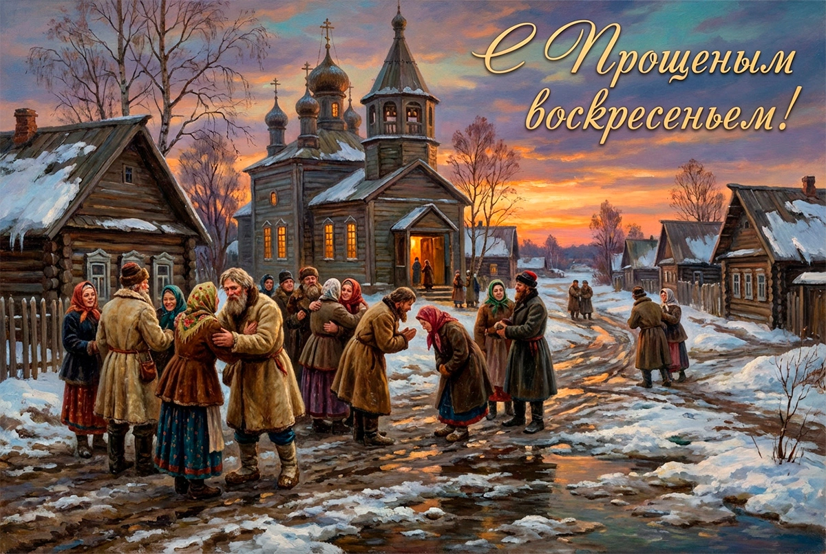 Открытки с Прощеным воскресеньем в 2026 году. Старинные и трогательные