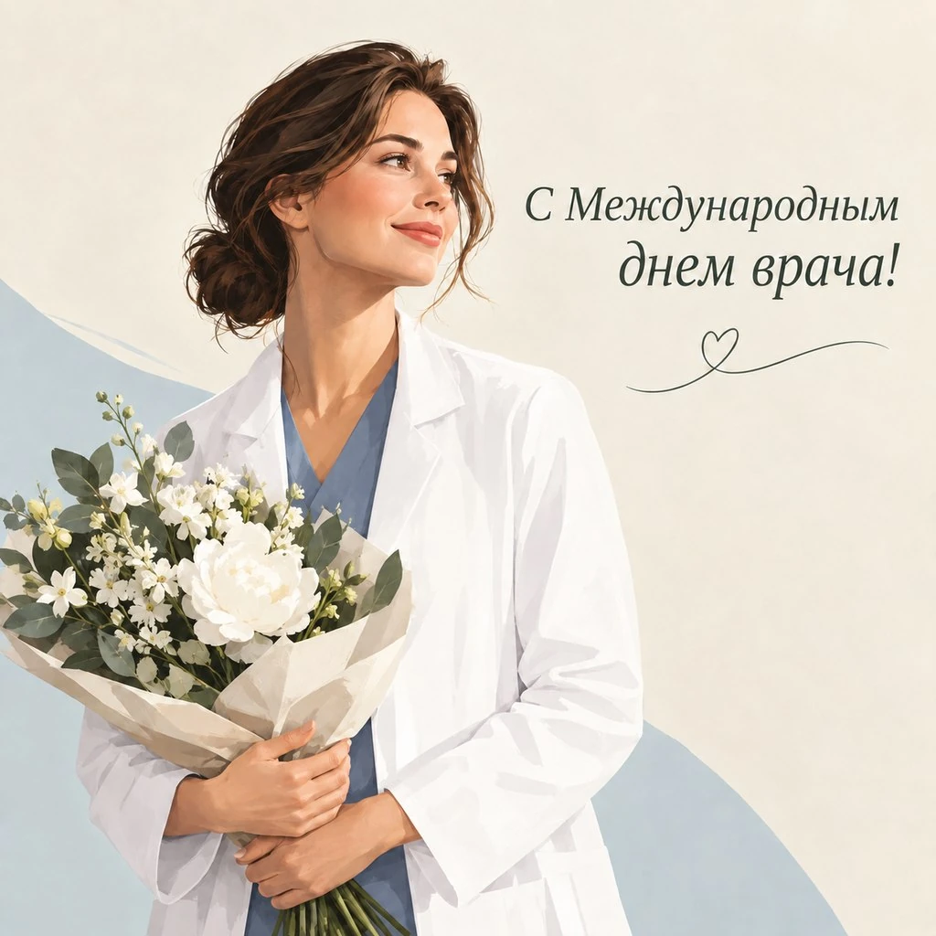 Открытка к Международному дню врача женщине