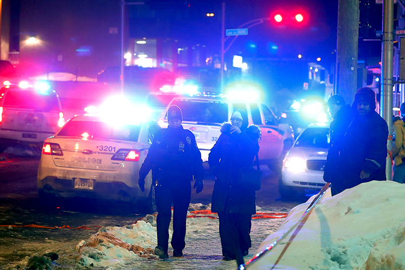 Полиция на месте происшествия в Квебеке
