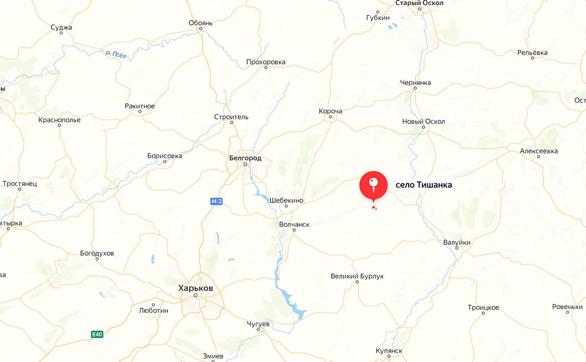 Село Тишанка на карте