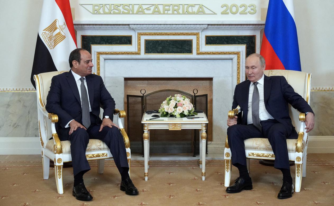Президент Египта&nbsp;Абдул-Фаттах&nbsp;Ас-Сиси на встрече с российским коллегой&nbsp;Владимиром Путиным